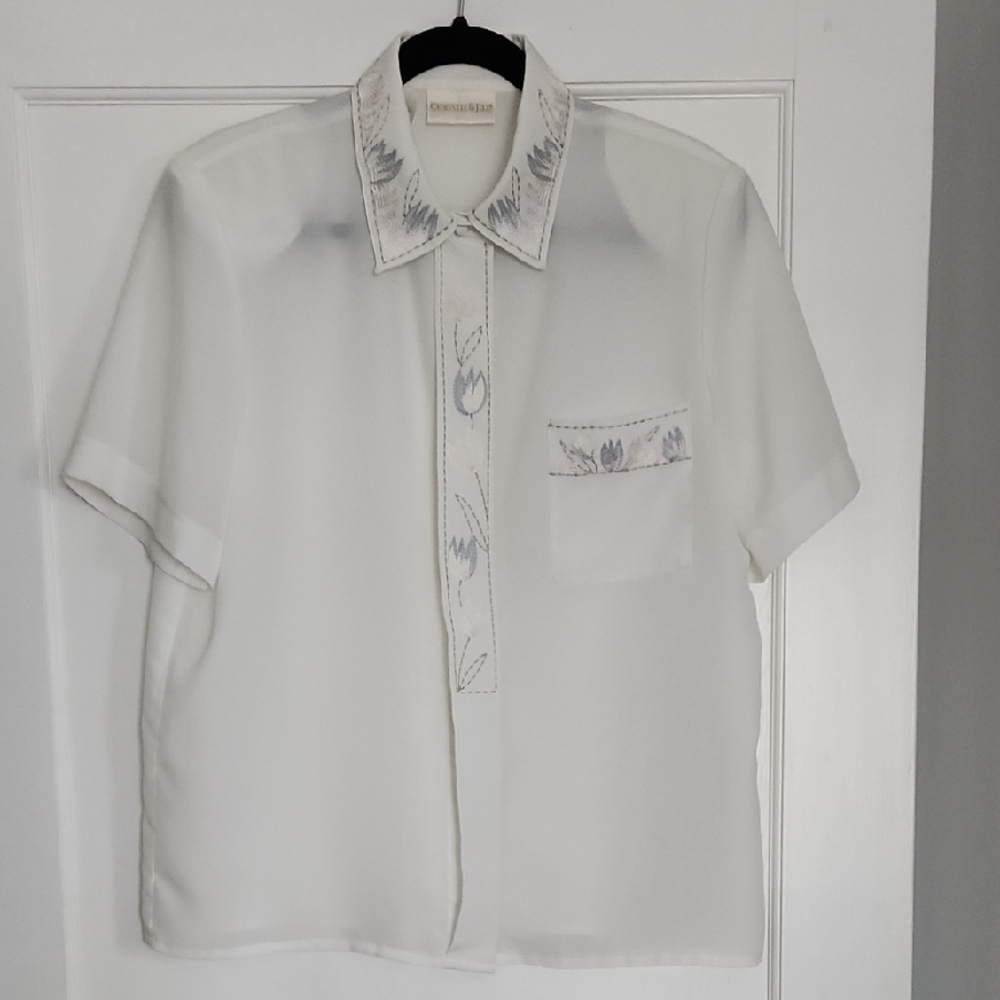 Christine & Jill Embroidered Women's Top Size 12